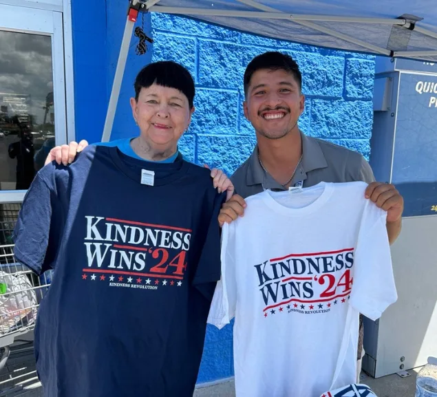 GA Jersey Village team members in campaign shirts supporting a community kindness initiative